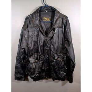 Leather and Soul Patchwork Utility Mens Textured Jacket Size XL Vintage Black
